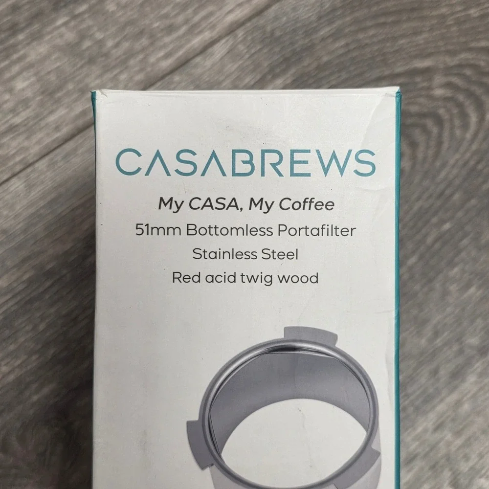 Casabrews 51mm Bottomless Portafilter Stainless Steel Wood Handle 51BPCAS